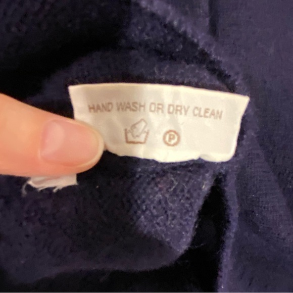 90s Fisherman Guernsey Knit Wool Sweater Channel Jumper Vintage BRITAIN Purple M - Picture 6 of 10